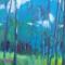 
Blauw bos 150 x 50 olieverf op doek