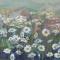 Margrieten 120 x 50 acrylverf op doek